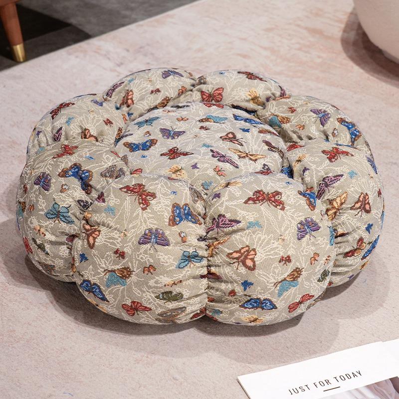 Cartoon Pattern Seat Cushion Chinese Floral Futon Floor Cushion Ground Seat Cushion Home Seat Pier Girl Tatami Futon Cushion