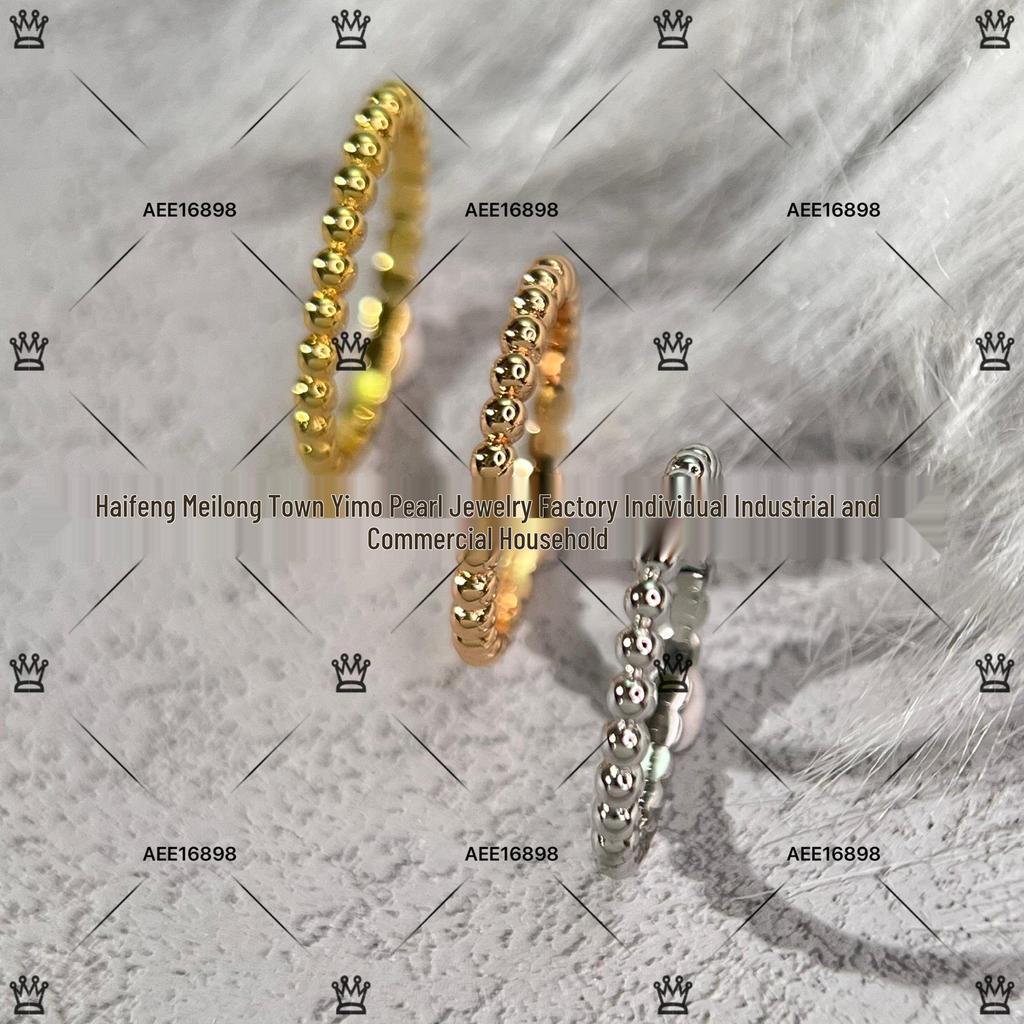 Rose Gold CNC Round Bead Stacking Ring for Women with Fine Craftsmanship