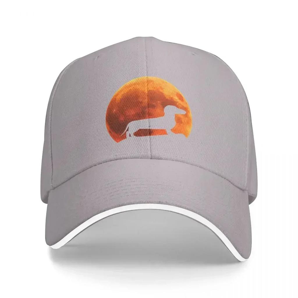 dachshund Dog Silhouette in moon gift Cap Baseball Cap rave baseball caps hat for Unisex WoUnisexs