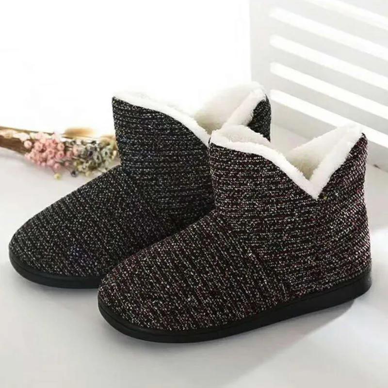Women Slippers Winter Warm Home Soft Slippers Non-slip Home Shoes Men Indoor Floor Bedroom Lovers Couple Furry Plush House Shoes