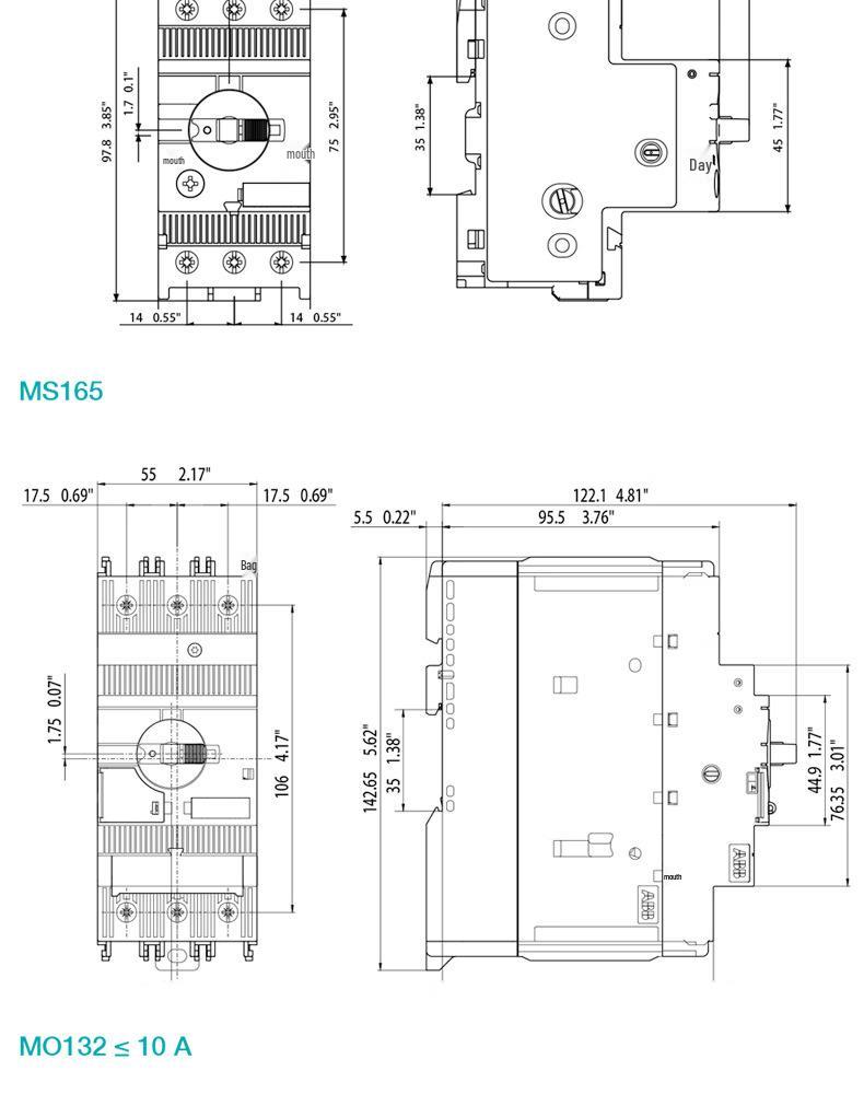 Автоматический выключатель защиты двигателя ABB MS116-4