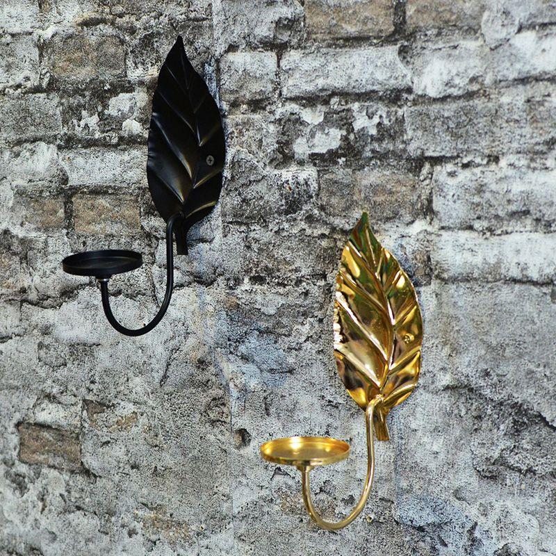 1шт подставки для свечей листочки железный подсвечник на день рождения украшение для дома металлический фон настенный подвесной прочный