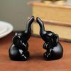 1 Pair Elephant Couple Statue Resin Loving Elephant Figurine Tabletop Elephant Statue Ring Holder Gift for Women Couples Home Decor