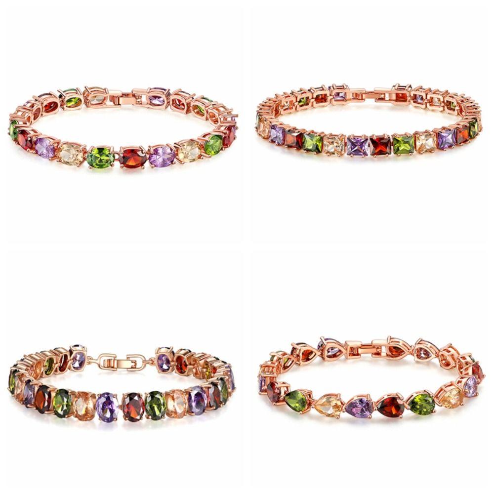 Роскошный браслет со стразами, украшения, браслет из цветных кристаллов, радужный цирконовый браслет, женский/мужской