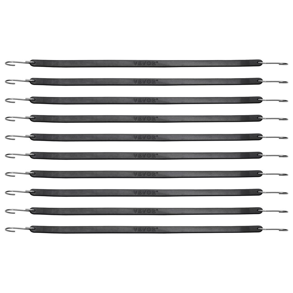50 Pcs Flat Bungee Cord Set 19.8 mm Heavy Duty Bungee Straps with S-Hook