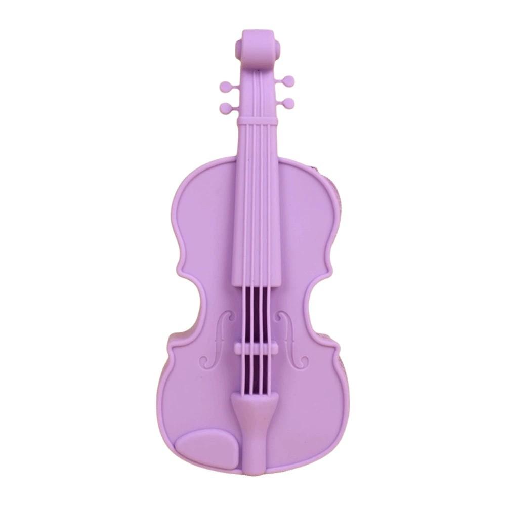 Cute Design Musical Note Cutouts Lightweight Silicone Pen Box Gift Music Lovers Daily Storage