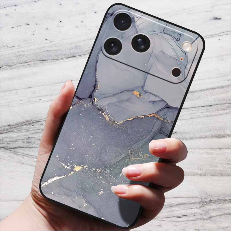 Case For iPhone 16 plus 17 Pro Max Luxury Silicone Back Cover For iPhone17 Air 16e iPhone16 Soft TPU Phone Cases Marble Patterns