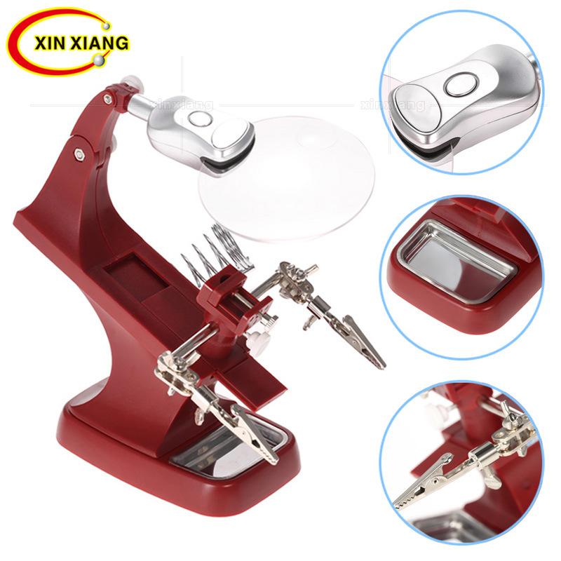 Настольная многофункциональная USB сварочная лупа, железная подставка, держатель, светодиодная лупа, станция для припоя, инструмент