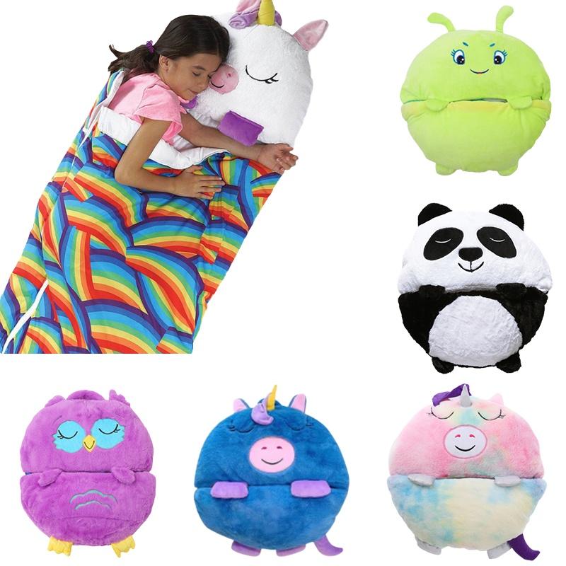 Большой мультяшный спальный мешок Happy Nappers, супермягкая плюшевая подушка, спальный мешок в виде животного