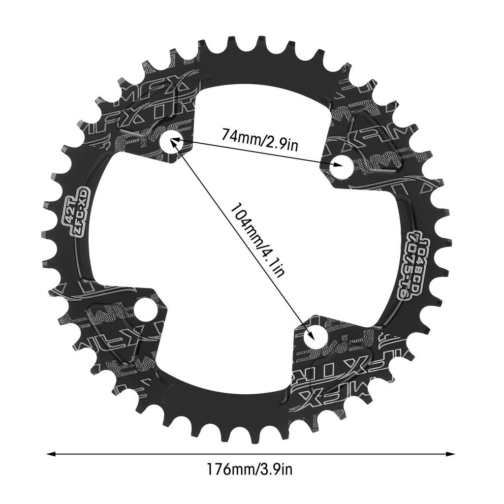 FMFXTR 104BCD Crankset Chainring Aluminum Alloy and Negative 42T Chainring