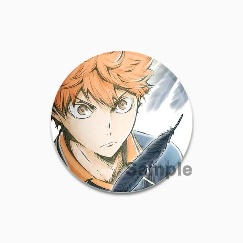 32/44/58 мм значок волейбола в стиле аниме, жесть ручной работы, круглая брошь, булавки для одежды, шляпа, рюкзак, аксессуары, ювелирные изделия