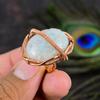 Радужный лунный камень ручной работы, украшение из медной проволоки, кольцо, размер 5 J7l56