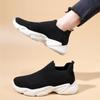 2024 High-top Socks and Shoes for Women Knitted Autumn Hollow Women's Sports Shoes New High-top Casual Women's Thick Soles