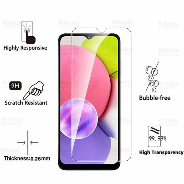 2 шт. Закаленное стекло для Samsung Galaxy A03s Защитное стекло для экрана Samsung A 03 s A03 S A23 A13 A53 A73 2 штуки -AW