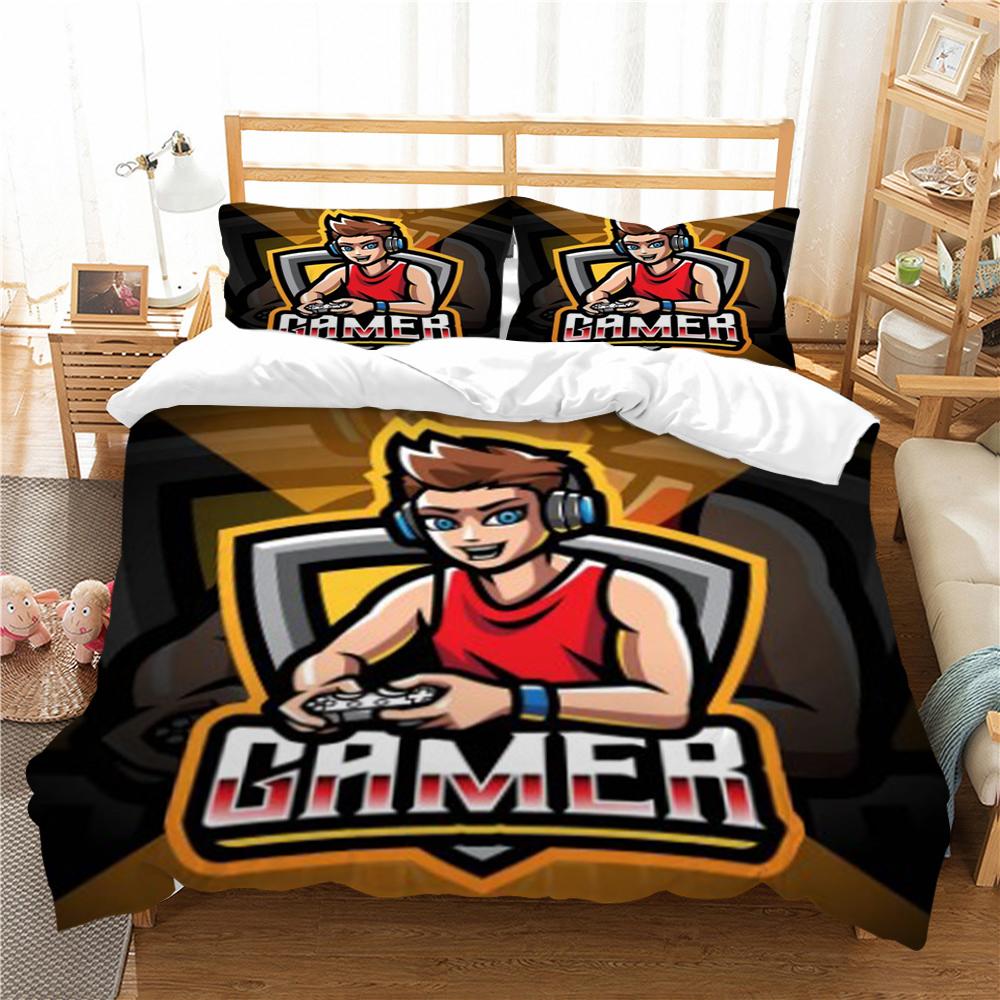Duvet Cover Set Gamepad Printing Bedding Set Cartoon Pattern Home Setting Set Children Adult Single Twin Bedding Set