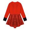 Детское платье с длинными рукавами для бальных танцев для девочек, латинский джаз, балет, танцевальное платье, галстук-бабочка, декор с блестками, трико, танцевальная одежда, карнавальный костюм