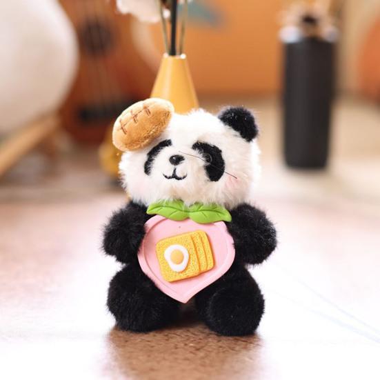 Кукольный кулон Брелок Мультяшный Форма панды Плюшевая кукла Держатель для ключей Легкий брелок Декоративный аксессуар для сумки