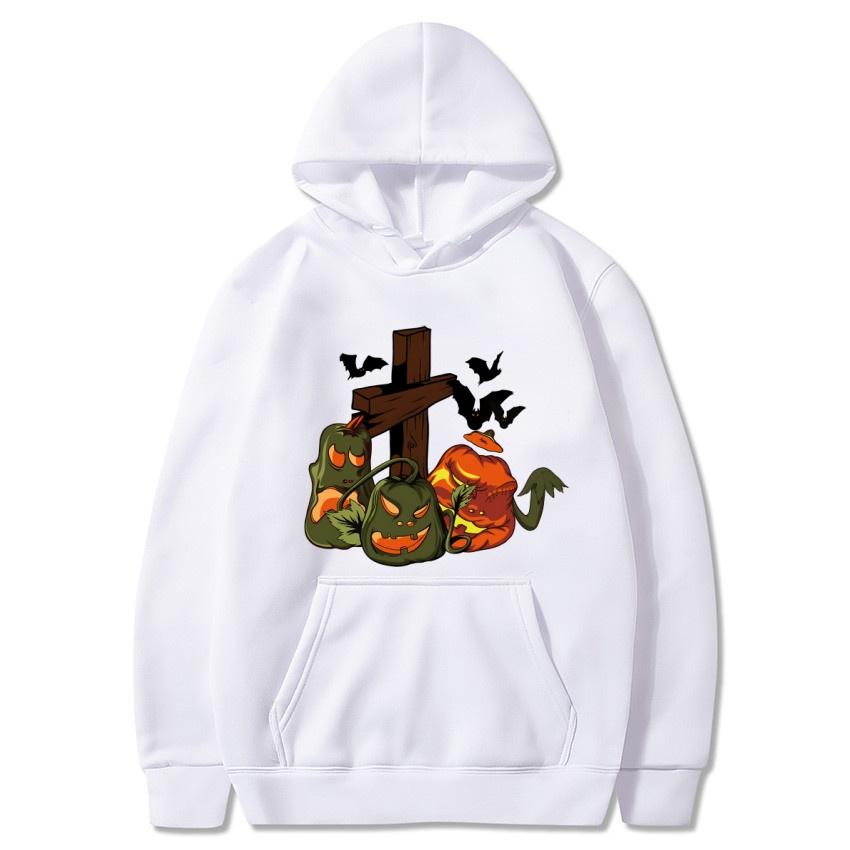 2025 Autumn/Winter New Halloween Pumpkin Printed Hoodie Men's Fashion Warm Sweatshirt Casual Street Wear Fashion Warm Hoodie