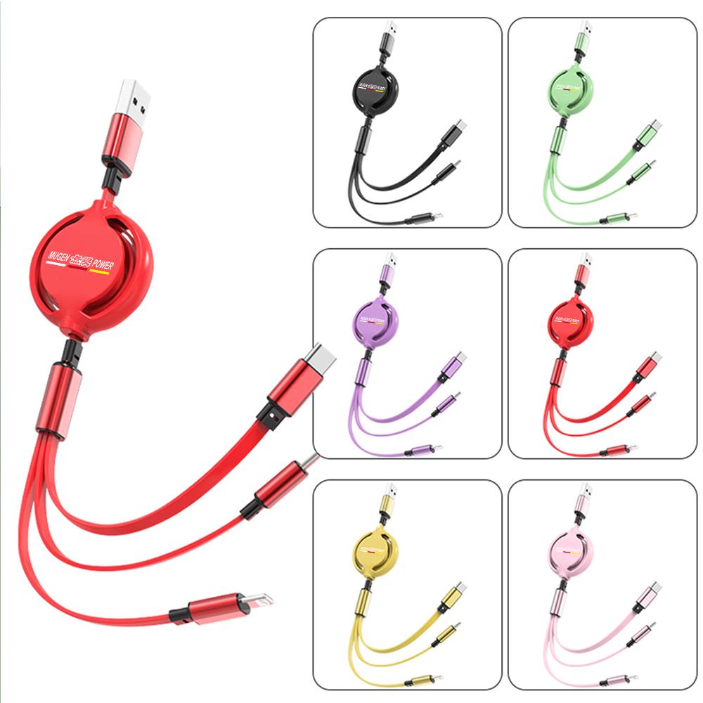 Car Phone Charger Fast Wire Charging Cable Three-head Data Cable For Honda Civic Accord Crv Hrv City Jazz CR-Z Element Insight RF6
