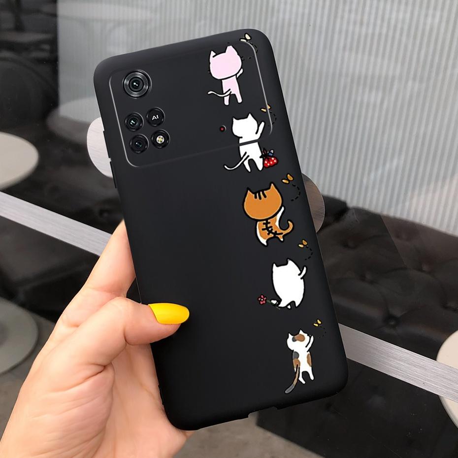 Чехол для Xiaomi Poco M4 Pro Милый узор Конфетный цвет Чехол для телефона Для Poco M 4 M4 Pro 5G 4G PocoM4 Мягкий силикон ТПУ Задняя крышка