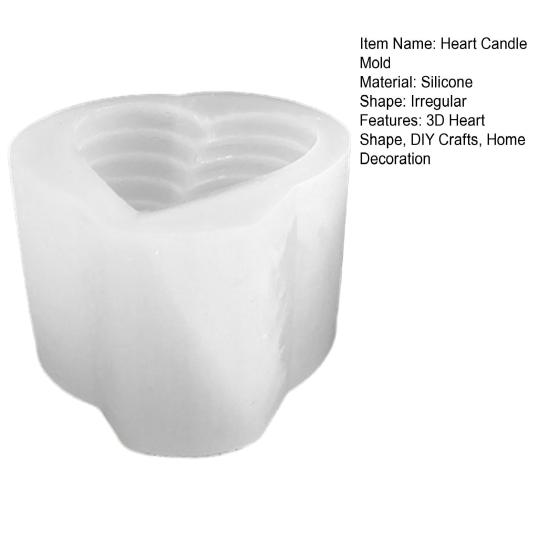 3D Сердце свечи Форма Силиконовая форма Сердце любви с прозрачной текстурой День святого Валентина эпоксидная смола художественные поделки для шоколадного торта мыло свечи изготовление