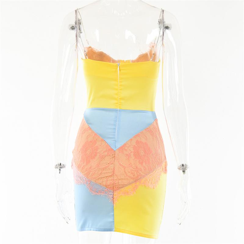 Элегантное облегающее сексуальное женское платье для женщин, летние кружевные лоскутные мини-платья для вечеринок, женский халат Femme Ladies Vestidos Mujer