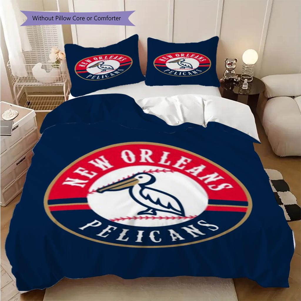 New Orleans Pelicans Bold Team Spirit Bedding(1 * duvet cover + 2 * pillowcase, without core)Soft and comfortable Bedding set Christmas birthday gift