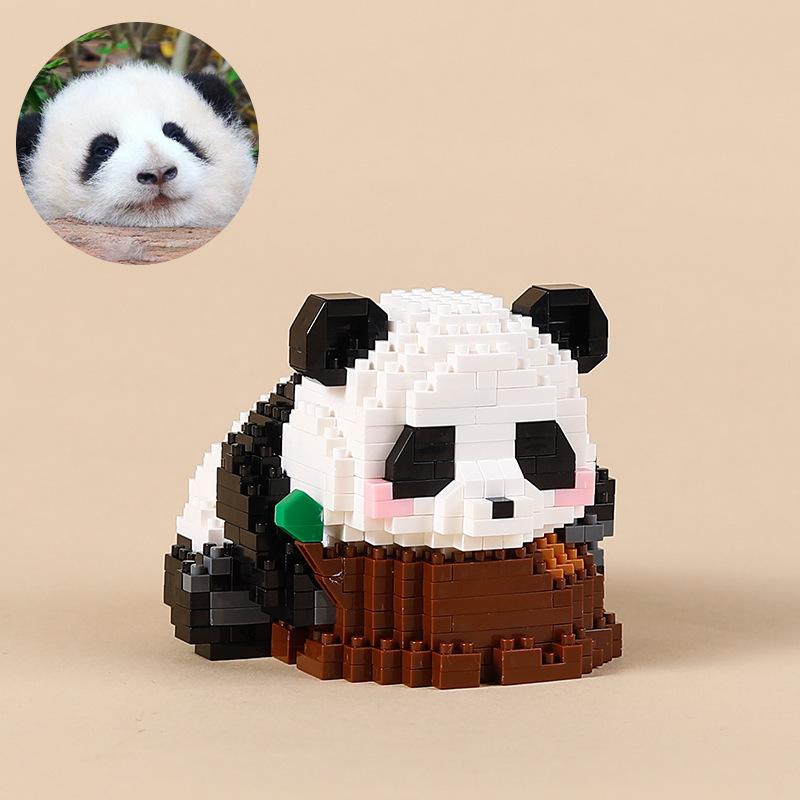 Micro-Assembled Small Particle Educational Toys Building Blocks Children's Gifts Boys And Girls Panda 3D Puzzle Ornaments