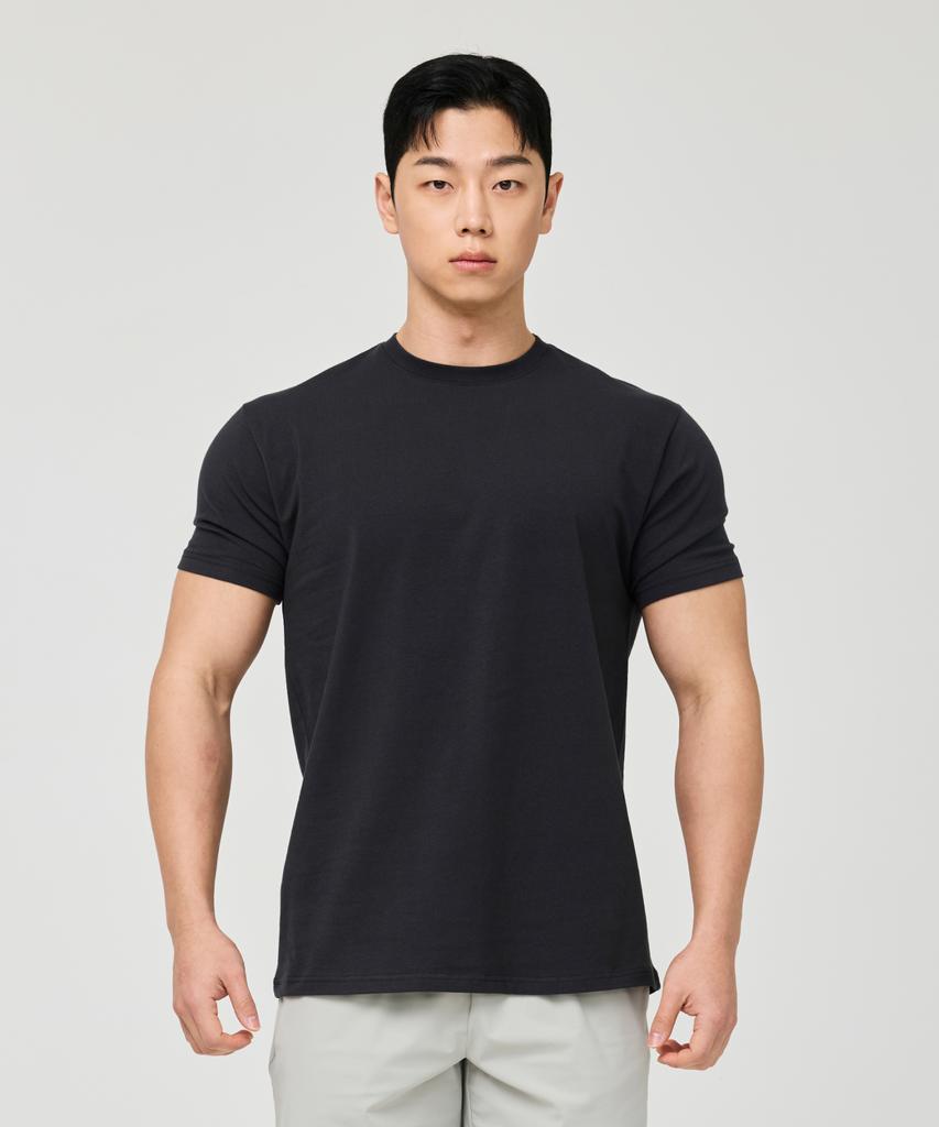 HUGVONE [2Pack] Plain Muscle Fit Short Sleeve 5 Colors (Type B)