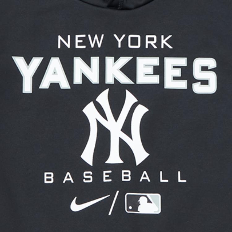 Nike Худи Коллаборация X MLB New York Yankees Принт Логотипа Пуловер Длинный Рукав Детские худи Черный 3Z3B7SBGY-NYY
