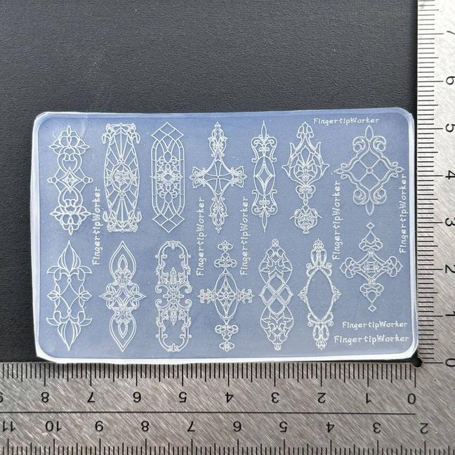 Барочное сердце Французское ожерелье Бабочка Цветок 3D Акриловая форма для ногтей DIY Украшение для нейл-арта Прозрачный маникюрный шаблон