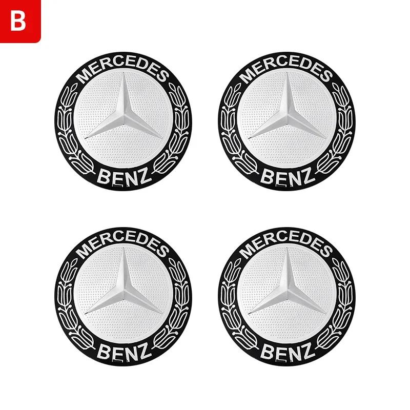56mm60mm65mm75mm Car Wheel hub Center Cap Badge covers sticker 4pcs Mercedes Benz W204 W205 W212 W213 W177 W176 W117 X253 W247
