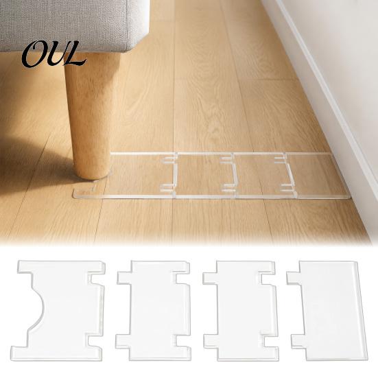 Non Slip Furniture Spacer 2/4 Sets Clear Acrylic Wall Spacer, Adjustable Couch Bed Stopper, Floor Stopper Prevent Risks from Heater, Keep Space
