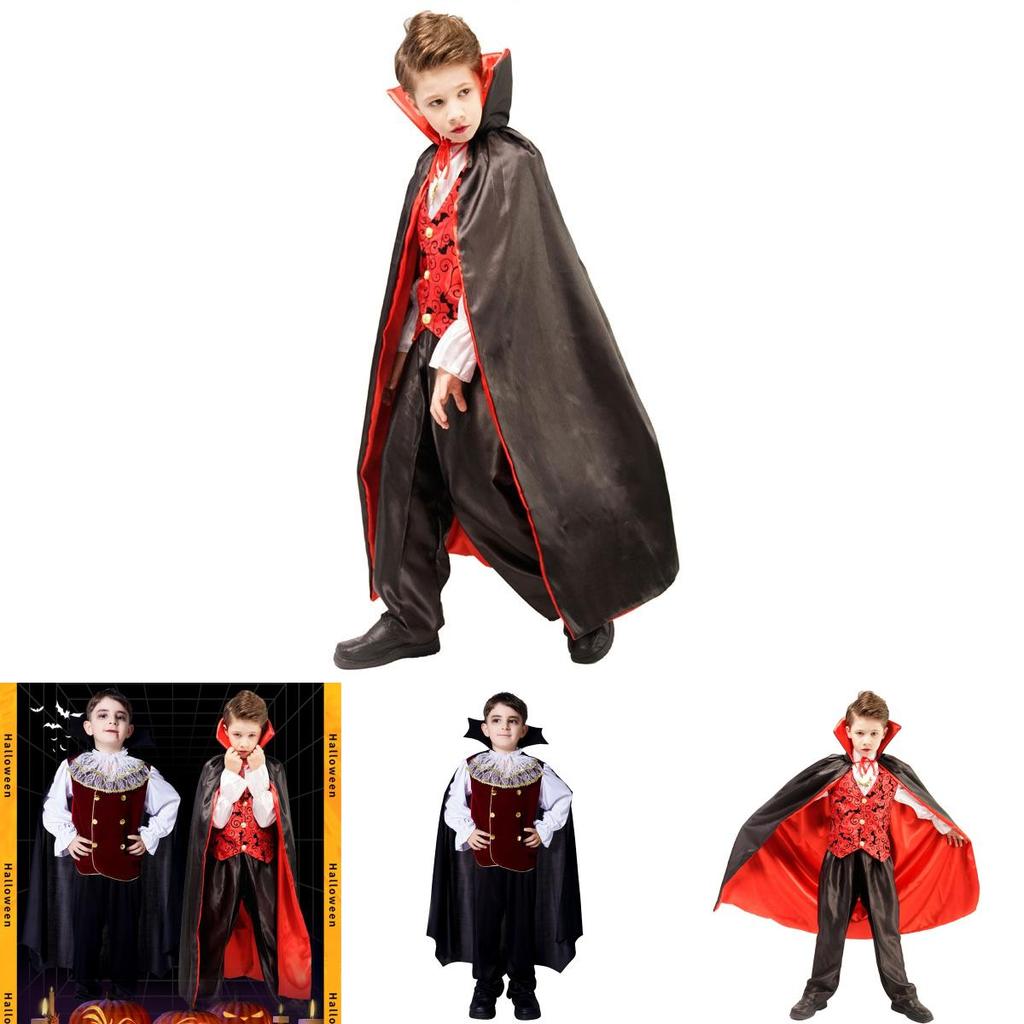 Halloween Cosplay Costume Outfit For Kids Boys Royal Vampire Dracula