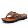 New Summer Men's Breathable Slippers Luxury Men Beach Sandals Classics Genuine Leather Male Slippers Outdoor Men's Flip Flops
