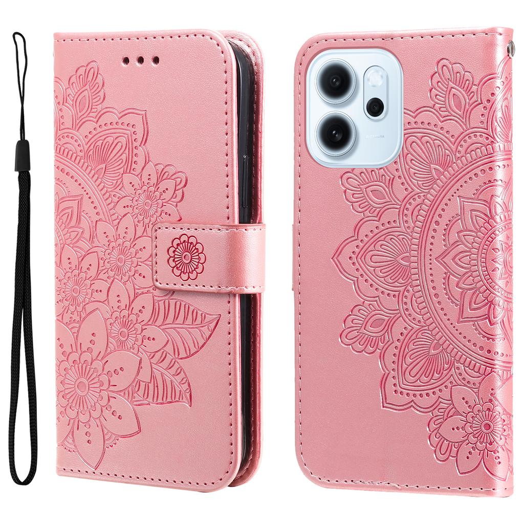 Чехол-кошелек с цветочным узором из ПУ кожи со подставкой для Oppo Reno15 F 5G
