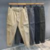 Men's Casual Pure Cotton Khaki Overalls - American Loose Fit Pants for Spring and Autumn