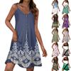 Women's Casual Sundress With Pockets Summer Boho Beach Dress T-Shirts Dress V Neck Buttons Loose Tank Dresses
