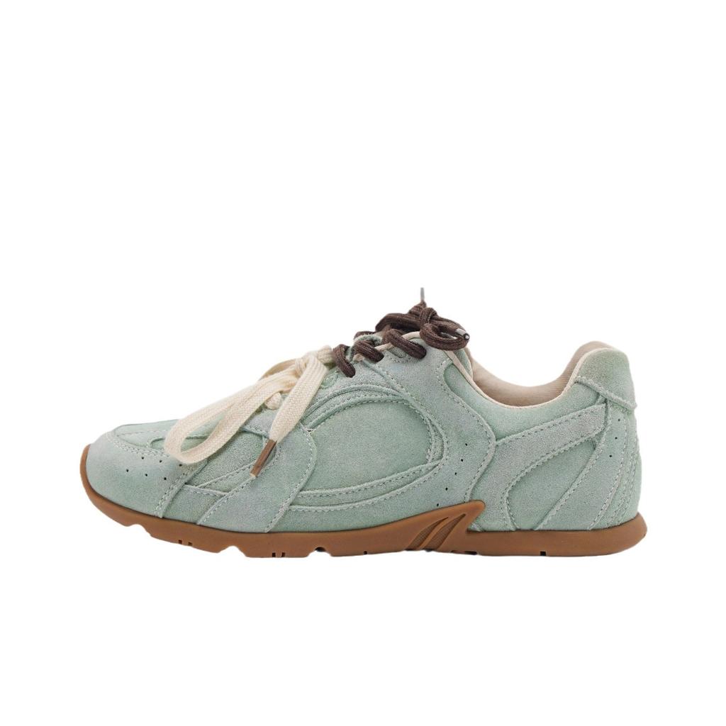 Бренд~ Весна 2024 новые ретро кроссовки кожаные дышащие контрастные цвета плоские спортивные туфли Forrest Gump женские