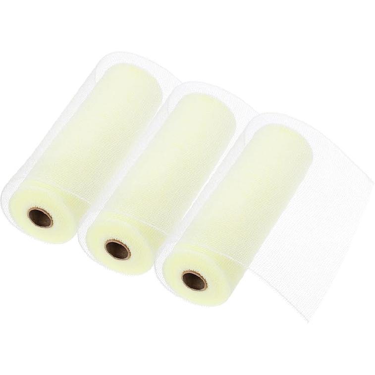 MECCANIXITY 3pcs 10 Inch Poly Burlap Mesh for Wreath, Decorative Mesh Fabric Ribbon 10 Yard for Fall Easter Christmas Flower Bow, Dark Green