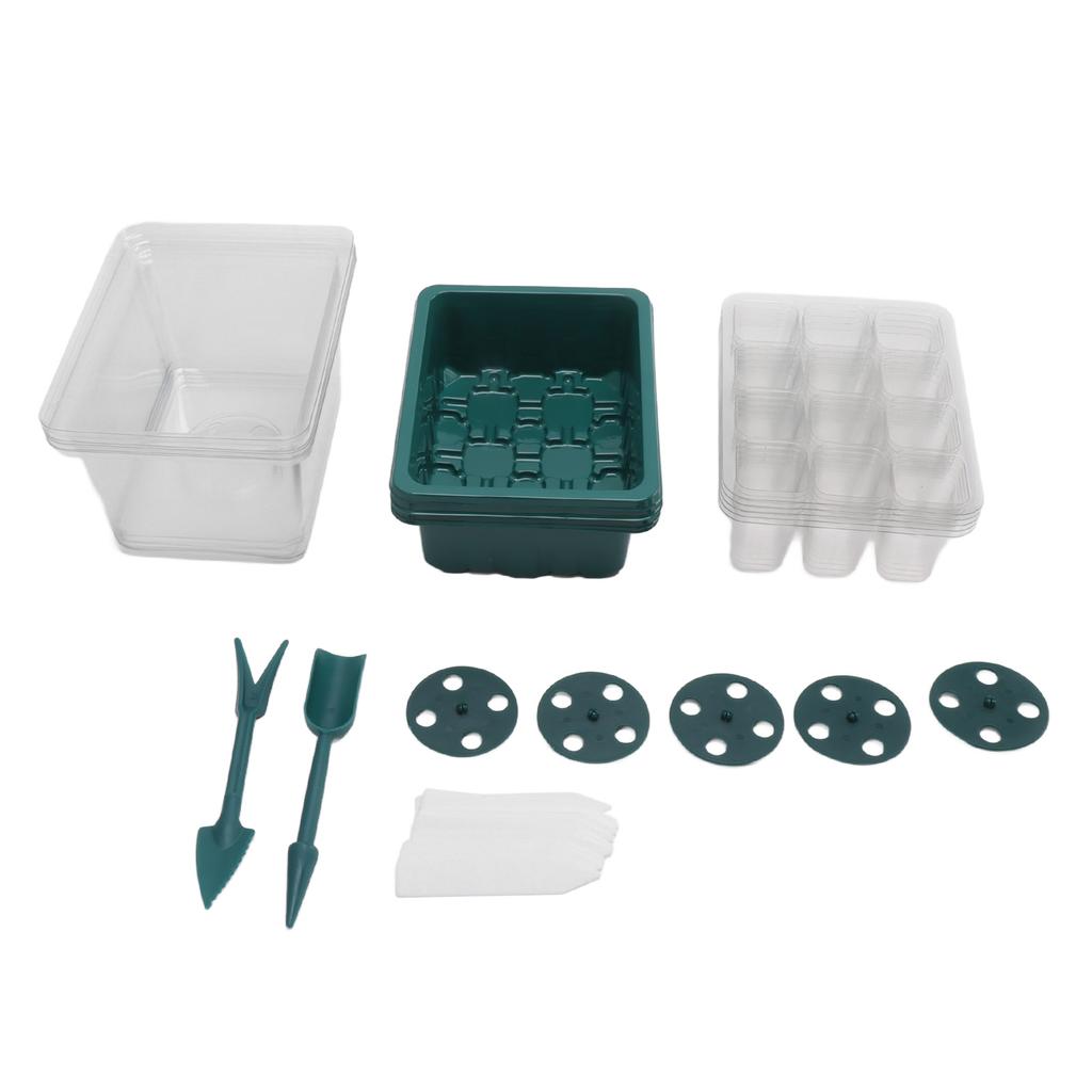 Лоток для рассады семян, 12 ячеек, регулируемая влажность, начальный комплект для загущенных семян с прозрачным куполообразным основанием