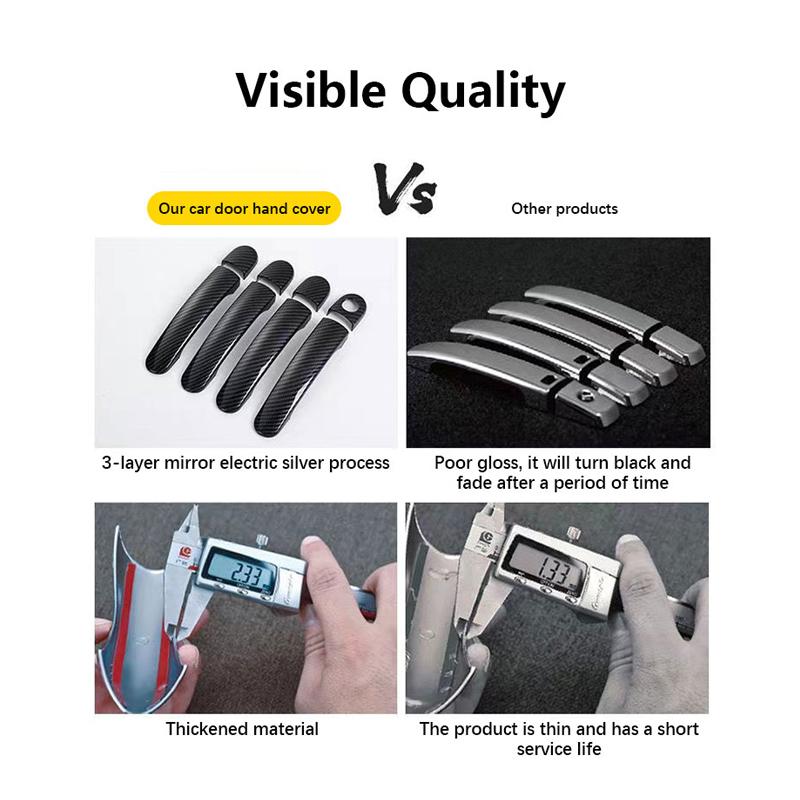 Car Door Handle Cover Trim For VW Volkswagen Tiguan AD BW 2016~2023 Scratch Proof Chromium Styling Car Exterior Part