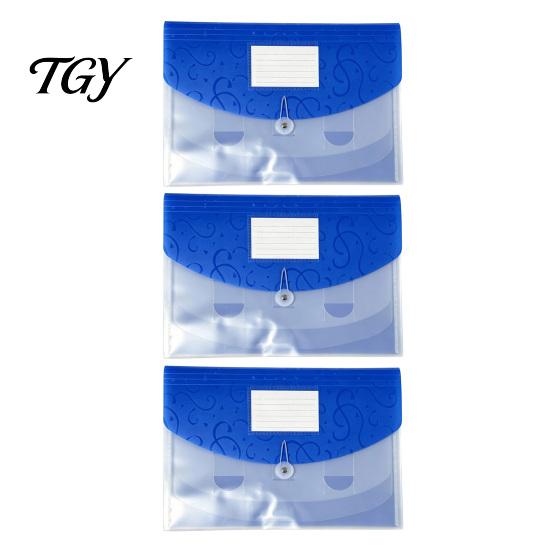 Plastic File Pouch Expandable Document Folder with Label Slot, Layered Design Waterproof PP Business Envelope, Secure Rope Closure Organizer