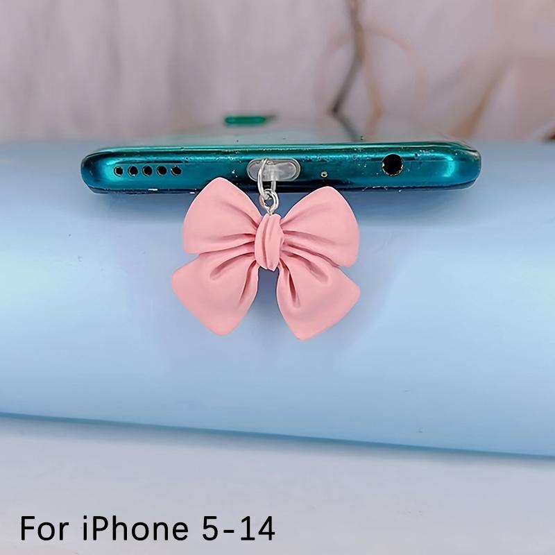 Заглушка от пыли для телефона, милый бант, аксессуар для телефона, подвеска, украшение для iPhone, интерфейс зарядки Type-C