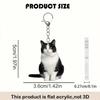 Women Cute Acrylic Cat Key Chains Lovely Black White Cat Pendant Children Funny Keychains Girls Schoolbag Ornament Jewelry