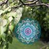 10 Inch Mandala Flower Wind Chime Hanging Outdoor Decor Rotating 360 Hook for Courtyard Balcony Garden Spring Summer Autumn Winter