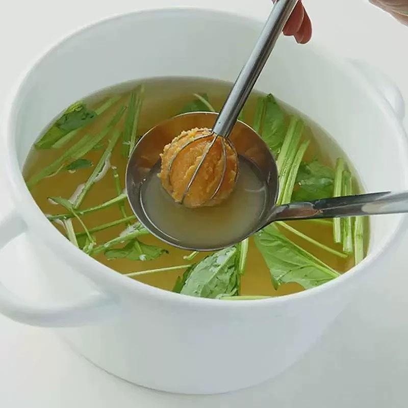 Multifunctional Baking Whisk Mini Egg Beater Solid Butter Softening Tool Stainless Steel Miso Sauce Mixing Spoon Sauce Beater