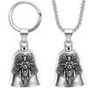 Fashionable Angel Wings Motorcycle Bell Pendant Keychain Punk Rock Men's Riding Party Amulet Exorcism Jewelry