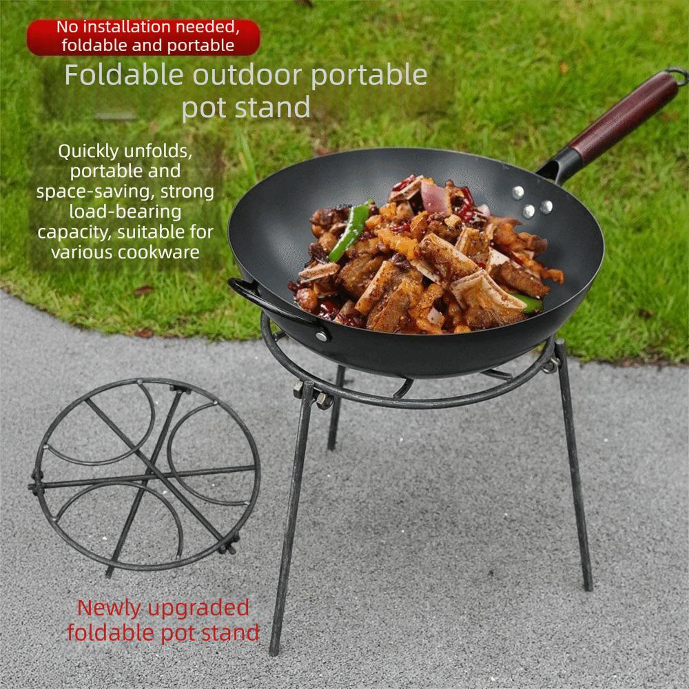 Reinforced Steel Camping Campfire Tripod Foldable Camping Grill Pot Rack Camping Kitchen