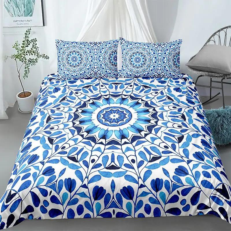 Комплект постельного белья Mandala Пододеяльник Покрывала в стиле бохо Постельные комплекты Полиэстеровый стеганый чехол King Queen Full Double Twin Пододеяльник